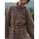Jacquard Printed Flared Sleeves Long Sleeves High Neck Sweater Dresses Mini Dresses Jacquard Printed Flared Sleeves Long Sleeves High Neck Sweater Dresses Mini Dresses
