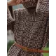 Jacquard Printed Flared Sleeves Long Sleeves High Neck Sweater Dresses Mini Dresses Jacquard Printed Flared Sleeves Long Sleeves High Neck Sweater Dresses Mini Dresses