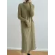 Fringed Solid Color Long Sleeves Loose Mock Neck Sweater Dresses Midi Dresses Fringed Solid Color Long Sleeves Loose Mock Neck Sweater Dresses Midi Dresses