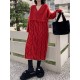 Solid Color Split-Joint Tasseled Long Sleeves Loose V-Neck Sweater Dresses Midi Dresses Solid Color Split-Joint Tasseled Long Sleeves Loose V-Neck Sweater Dresses Midi Dresses