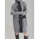 Contrast Color Long Sleeves Loose High Neck Sweater Dresses Mini Dresses Contrast Color Long Sleeves Loose High Neck Sweater Dresses Mini Dresses