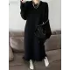Fringed Solid Color High Waisted Long Sleeves Round-Neck Sweater Dresses Midi Dresses Fringed Solid Color High Waisted Long Sleeves Round-Neck Sweater Dresses Midi Dresses