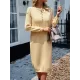 Buttoned Long Sleeves Loose Round-Neck Sweater Dresses Midi Dresses Buttoned Long Sleeves Loose Round-Neck Sweater Dresses Midi Dresses
