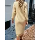 Buttoned Long Sleeves Loose Round-Neck Sweater Dresses Midi Dresses Buttoned Long Sleeves Loose Round-Neck Sweater Dresses Midi Dresses