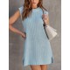 Solid Color Split-Side Tied Waist A-Line Loose Round-Neck Sweater Dresses Mini Dresses Solid Color Split-Side Tied Waist A-Line Loose Round-Neck Sweater Dresses Mini Dresses