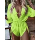 Three Pieces Set Loose Solid Color Padded Halter-Neck Bikini Swimsuit &Cover-Ups Rompers Swimwear Three Pieces Set Loose Solid Color Padded Halter-Neck Bikini Swimsuit &Cover-Ups Rompers Swimwear