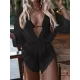 Three Pieces Set Loose Solid Color Padded Halter-Neck Bikini Swimsuit &Cover-Ups Rompers Swimwear Three Pieces Set Loose Solid Color Padded Halter-Neck Bikini Swimsuit &Cover-Ups Rompers Swimwear