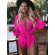 Three Pieces Set Loose Solid Color Padded Halter-Neck Bikini Swimsuit &Cover-Ups Rompers Swimwear Three Pieces Set Loose Solid Color Padded Halter-Neck Bikini Swimsuit &Cover-Ups Rompers Swimwear