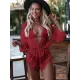 Three Pieces Set Loose Solid Color Padded Halter-Neck Bikini Swimsuit &Cover-Ups Rompers Swimwear Three Pieces Set Loose Solid Color Padded Halter-Neck Bikini Swimsuit &Cover-Ups Rompers Swimwear