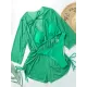 Three Pieces Set Loose Solid Color Padded Halter-Neck Bikini Swimsuit &Cover-Ups Rompers Swimwear Three Pieces Set Loose Solid Color Padded Halter-Neck Bikini Swimsuit &Cover-Ups Rompers Swimwear