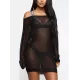 See-Through Simple Long Sleeve Cover-Ups Tops See-Through Simple Long Sleeve Cover-Ups Tops