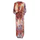Floral Chiffon Half Sleeve Loose Long Cardigan Cover-Up Swimwear Floral Chiffon Half Sleeve Loose Long Cardigan Cover-Up Swimwear