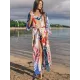 Half Sleeve Loose Floral Cardigan Vacation Beach Cover-Up Swimwear Half Sleeve Loose Floral Cardigan Vacation Beach Cover-Up Swimwear