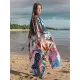 Half Sleeve Loose Floral Cardigan Vacation Beach Cover-Up Swimwear Half Sleeve Loose Floral Cardigan Vacation Beach Cover-Up Swimwear
