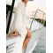 Solid Color Lace Split-Joint Long Sleeve Tunicshang Cover-Ups