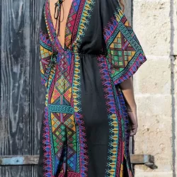 Ethnic Printed Flared Sleeves Cover-Ups Tops
