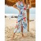Short Sleeve V-Neck Midi Dress Cover-Up Swimwear