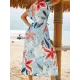 Short Sleeve V-Neck Midi Dress Cover-Up Swimwear Short Sleeve V-Neck Midi Dress Cover-Up Swimwear