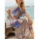 Vintage Print Loose Bat Sleeves See-Through Cover-Ups Tops Vintage Print Loose Bat Sleeves See-Through Cover-Ups Tops