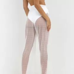 See-Through Gauze Split-Joint Beach Trousers
