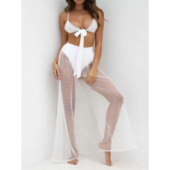 See-Through Gauze Split-Joint Beach Trousers See-Through Gauze Split-Joint Beach Trousers