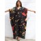 Bohemia Oversized Multicolor Printed Batwing Sleeves Cover-Up