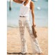 Knitted Hollow See-Through Split-Side Tasseled Cover-Up Swimwear Knitted Hollow See-Through Split-Side Tasseled Cover-Up Swimwear