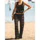 Knitted Hollow See-Through Split-Side Tasseled Cover-Up Swimwear Knitted Hollow See-Through Split-Side Tasseled Cover-Up Swimwear