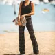 Knitted Hollow See-Through Split-Side Tasseled Cover-Up Swimwear Knitted Hollow See-Through Split-Side Tasseled Cover-Up Swimwear