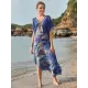 Off-The-Shoulder Floral Bandage V-Back Split-Side Cover-Up Swimwear Off-The-Shoulder Floral Bandage V-Back Split-Side Cover-Up Swimwear
