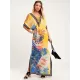 Off-The-Shoulder Floral Bandage V-Back Split-Side Cover-Up Swimwear Off-The-Shoulder Floral Bandage V-Back Split-Side Cover-Up Swimwear