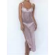 Spaghetti-Neck Hollow Split-Side See-Through Backless Cover-Up Swimwear Spaghetti-Neck Hollow Split-Side See-Through Backless Cover-Up Swimwear
