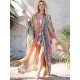 Ethnic Printed Sun Protection Cover-Ups Tops Ethnic Printed Sun Protection Cover-Ups Tops