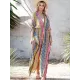 Ethnic Printed Sun Protection Cover-Ups Tops Ethnic Printed Sun Protection Cover-Ups Tops