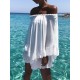 Loose Lacy Solid Color One-Shoulder Beach Mini Dresses Loose Lacy Solid Color One-Shoulder Beach Mini Dresses