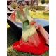 Long Sleeves Loose Bandage Color-Block Deep V-Neck Cover-Ups Swimwear Long Sleeves Loose Bandage Color-Block Deep V-Neck Cover-Ups Swimwear