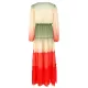 Long Sleeves Loose Bandage Color-Block Deep V-Neck Cover-Ups Swimwear Long Sleeves Loose Bandage Color-Block Deep V-Neck Cover-Ups Swimwear