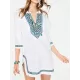 Embroidered Half Sleeves Cover-Ups Tops Embroidered Half Sleeves Cover-Ups Tops