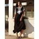 V-Neck Embroidered Split-Side Short Sleeve Cover-Up Swimwear V-Neck Embroidered Split-Side Short Sleeve Cover-Up Swimwear