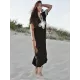 V-Neck Embroidered Split-Side Short Sleeve Cover-Up Swimwear V-Neck Embroidered Split-Side Short Sleeve Cover-Up Swimwear