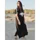 V-Neck Embroidered Split-Side Short Sleeve Cover-Up Swimwear V-Neck Embroidered Split-Side Short Sleeve Cover-Up Swimwear