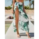 Leopard Split Side Cover-Ups Swimwear Leopard Split Side Cover-Ups Swimwear