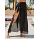 Leopard Split Side Cover-Ups Swimwear Leopard Split Side Cover-Ups Swimwear
