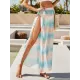 Leopard Split Side Cover-Ups Swimwear Leopard Split Side Cover-Ups Swimwear