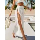 Leopard Split Side Cover-Ups Swimwear Leopard Split Side Cover-Ups Swimwear