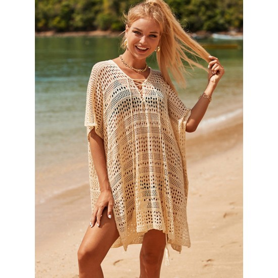 Loose Bandage Hollow Split-Side Cover Up Loose Bandage Hollow Split-Side Cover Up