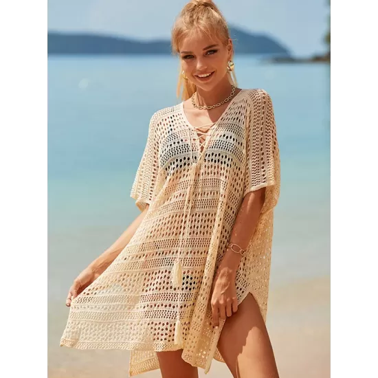 Loose Bandage Hollow Split-Side Cover Up Loose Bandage Hollow Split-Side Cover Up