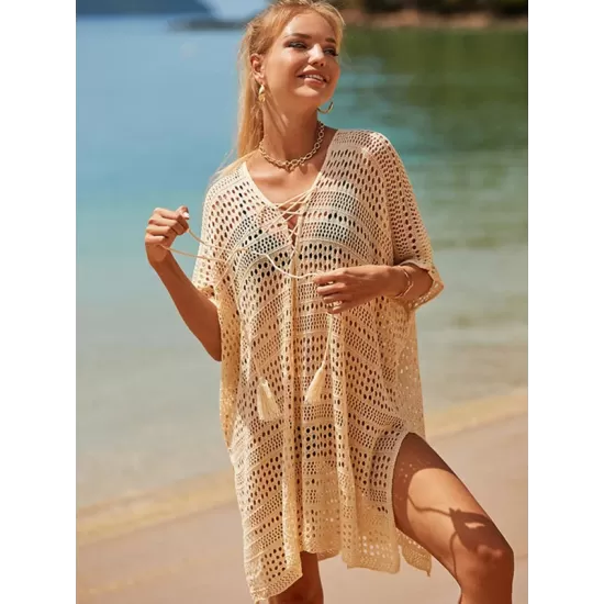 Loose Bandage Hollow Split-Side Cover Up Loose Bandage Hollow Split-Side Cover Up