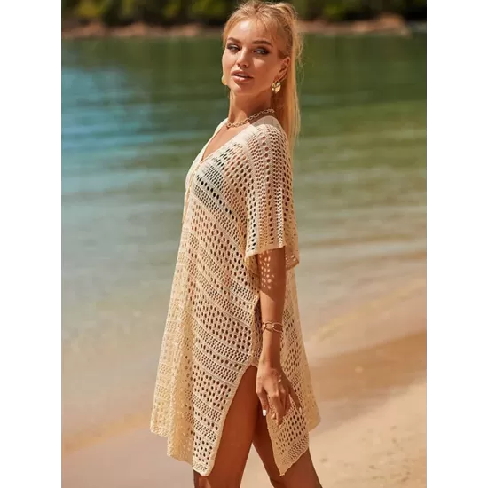 Loose Bandage Hollow Split-Side Cover Up Loose Bandage Hollow Split-Side Cover Up