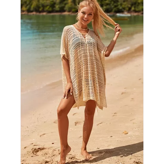 Loose Bandage Hollow Split-Side Cover Up Loose Bandage Hollow Split-Side Cover Up